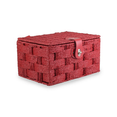 Red Hamper EH111R Paper Small Red Paper Rope Hamper Basket