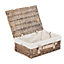 Red Hamper EH124W Wicker 35cm Antique Wash Split Willow Picnic Basket with White Lining