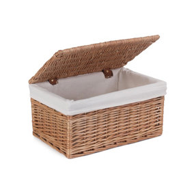 Red Hamper EH128L Wicker Small Light Steamed Cotton Lined Storage Basket
