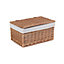 Red Hamper EH128L Wicker Small Light Steamed Cotton Lined Storage Basket