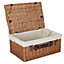 Red Hamper EH151W Wicker 56cm Double Steamed Picnic Hamper Basket With White Lining
