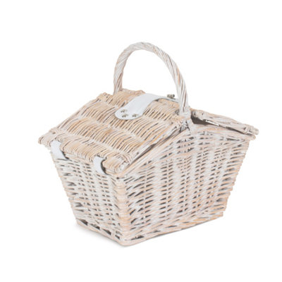 Red Hamper EH154 Wicker Small White Elegant Picnic Basket