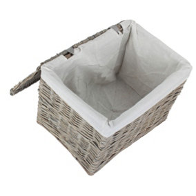 Red Hamper EH159 Wicker 60cm Grey Wash Finish Storage Hamper Basket