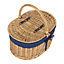 Red Hamper EH166 Wicker Oval Lidded Picnic Shopping Basket With Navy Blue Lining