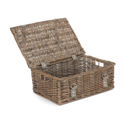 Red Hamper EH168 Wicker Antique Wash Unlined 35cm Empty Hamper Basket