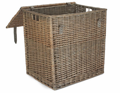 Red Hamper EH173 Wicker Large Antique Wash Vintner Storage Picnic Basket