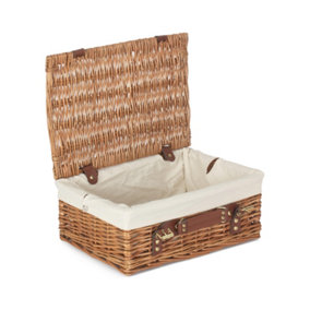 Red Hamper EH176W Wicker 35cm Light Steamed Picnic Basket with White Lining