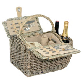 Red Hamper FH029 Wicker 2 Person Boat Fitted Picnic Basket
