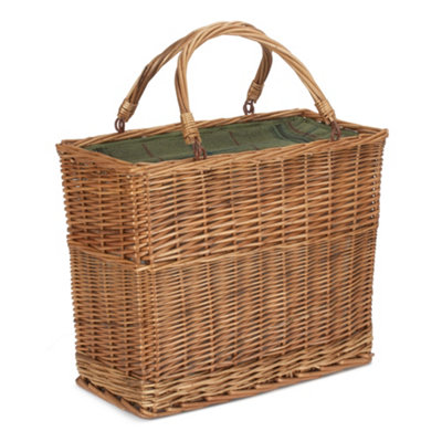 Red Hamper FH077 Wicker Green Tweed Rectangular Cooler Basket