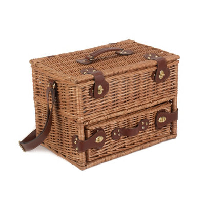 Red Hamper FH097 Wicker 4 Person Fitted Picnic Basket with Drawers