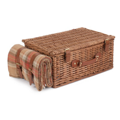 Red Hamper FH105 Wicker Autumn Red Tartan 4 Person Fitted Picnic Basket ...