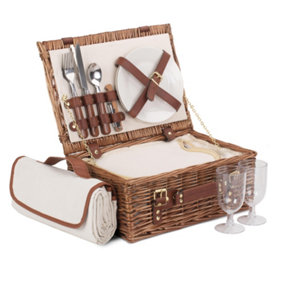 Red Hamper FH115 Wicker 2 Person Classic Fitted Picnic Basket