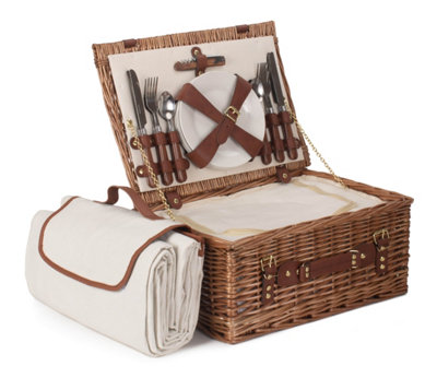 Red Hamper FH116 Wicker 4 Person Classic Fitted Picnic Basket