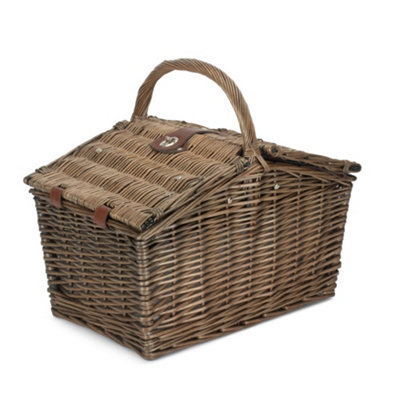 Red Hamper FH129 Wicker 2 Person Nature Pattern Butterfly Lidded Fitted Picnic Basket