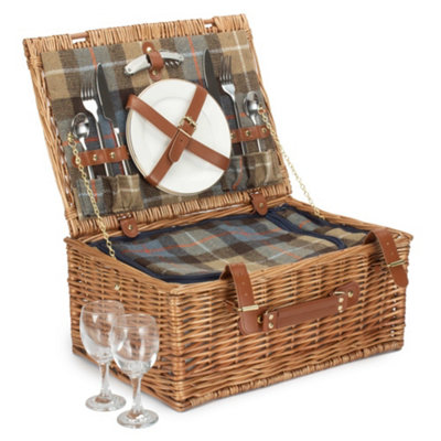 Red Hamper FH141 Ravenstor 2 Person Fitted Wicker Picnic Basket