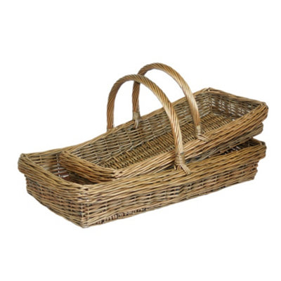 Red Hamper G002 Wicker Set of 2 Kew Design Garden Trugs DIY at B&Q