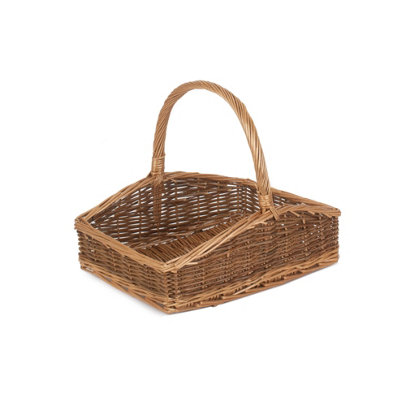 Red Hamper G035/1 Wicker Small Rectangular Country Unpeeled Garden Trugs