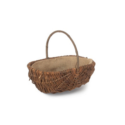 Red Hamper G048/1 Wicker Small Oval Unpeeled Willow Garden Trug