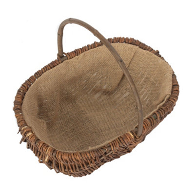 Red Hamper G048/3 Wicker Large Oval Unpeeled Willow Garden Trug