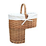 Red Hamper H006W Wicker Double Steamed Stair Basket with White Lining