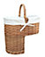 Red Hamper H006W Wicker Double Steamed Stair Basket with White Lining