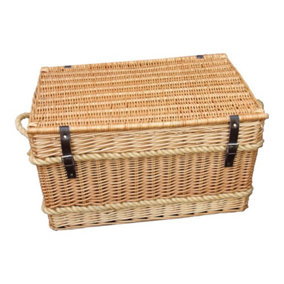 Red Hamper H010/HOME Wicker Rope Handled Trunk 66cm Empty Picnic Basket