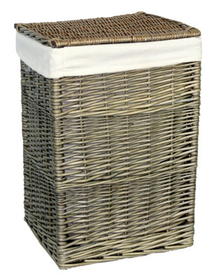 Red Hamper H022 1 Wicker Small Antique Wash Square Laundry Basket