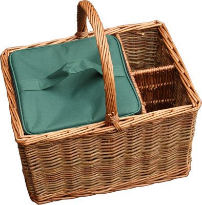 Red Hamper H022/HOME Wicker Event Basket with Green Willow with Cooler