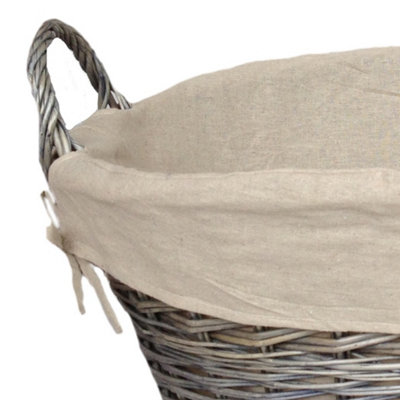 Red Hamper H038 Wicker Antique Wash Lined Laundry Basket
