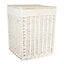 Red Hamper H081/2 Wicker Large Square White Wash Laundry Basket