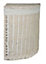 Red Hamper H082 Wicker Set of 2 Corner White Wash Laundry Basket with a White Lining
