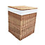 Red Hamper H095W-2 White Lining Light Steamed Large Square Laundry Wicker Basket