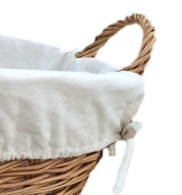 Red Hamper H098W Wicker Light Steamed Laundry Baskets with White Lining