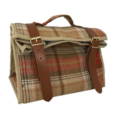 Red Hamper H143 Polyester Autumn Red Tartan Picnic Cooler Bag