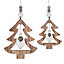 Red Hamper H173 Wicker Set of 2 Hanging Cut-Out Christmas Trees Decorations