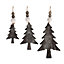 Red Hamper H176 Wicker Set of 3 Hanging Glitter Christmas Tree Decorations