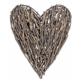 Red Hamper H178L Wicker Large Rustic Willow Heart Decor