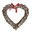 Red Hamper H179 Wicker Small Heart Wreath with Red Spotty Ribbon