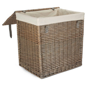 Red Hamper H189W/2 Wicker Large Boutique Antique Wash Storage Laundry Basket With Lining