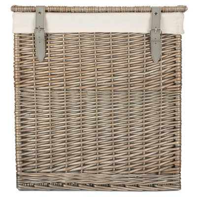 Red Hamper H189W/2 Wicker Large Boutique Antique Wash Storage Laundry Basket With Lining