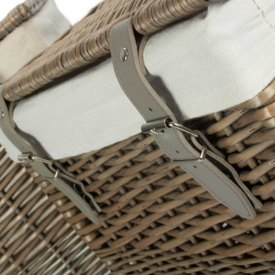 Red Hamper H189W Set of 2 Boutique Antique Wash Storage Laundry Wicker Basket
