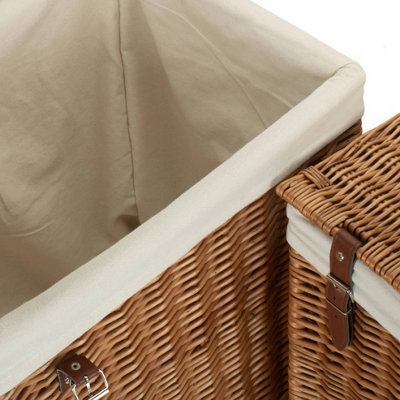 Red Hamper H190W Set of 2 Boutique Double Steamed Storage Laundry Wicker Basket