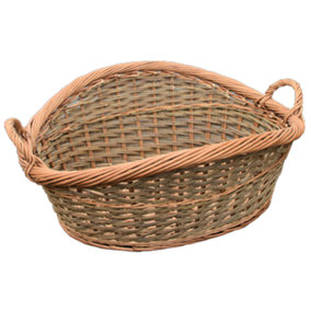 Red Hamper HH012G/HOME Wicker Roll Top Loose Weave Wash Basket