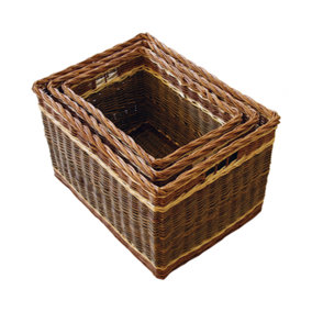 Red Hamper L030/HOME Wicker Set of 3 Windemere Log Baskets