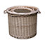 Red Hamper L033/HOME Wicker Set of 3 Deluxe Rope Handled Lined Log Baskets