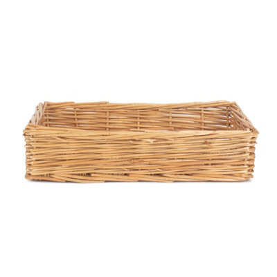 Red Hamper PT048 Wicker Small Straight Sided Rectangular Tray