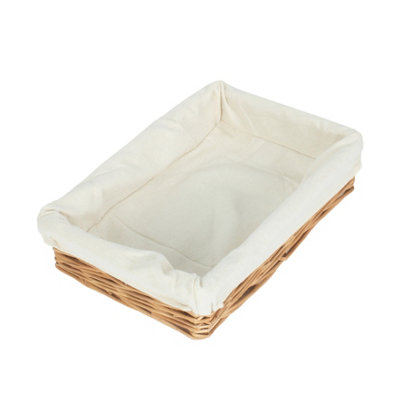 Red Hamper PT048L Wicker Small Lined Straight-Sided Rectangular Tray