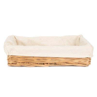Red Hamper PT048L Wicker Small Lined Straight-Sided Rectangular Tray