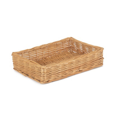 Red Hamper PT049 Wicker Medium Straight Sided Rectangular Tray