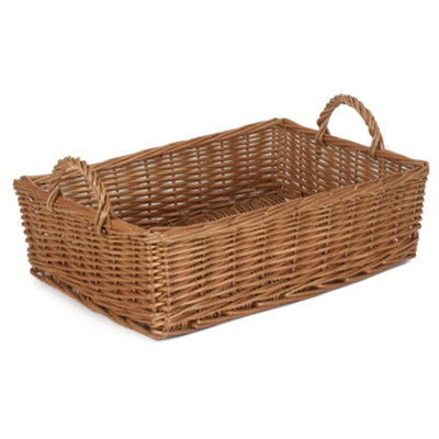 Red Hamper PT067  Large Rectangular Bread Display Wicker Tray